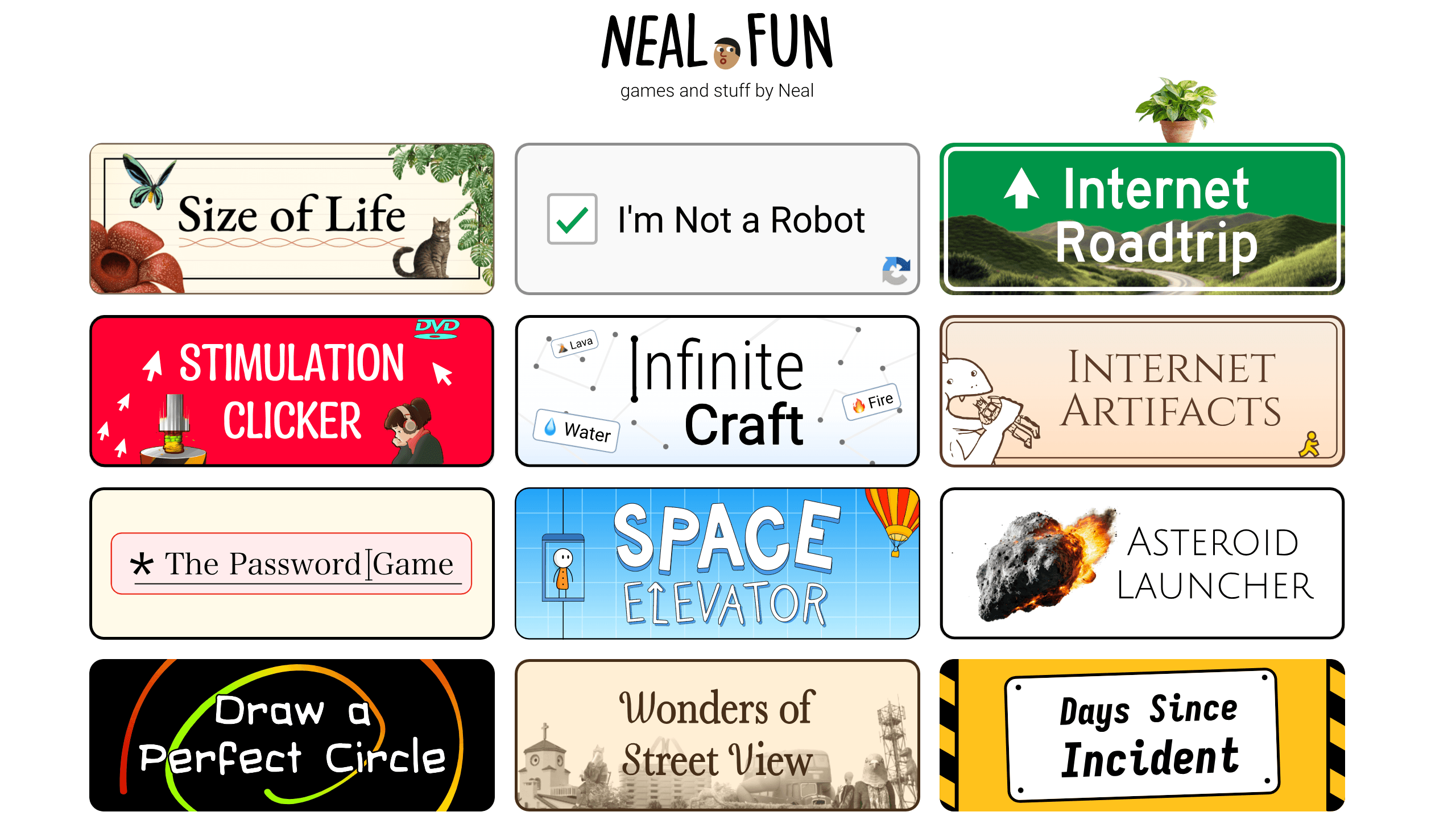 Neal.fun collection of games