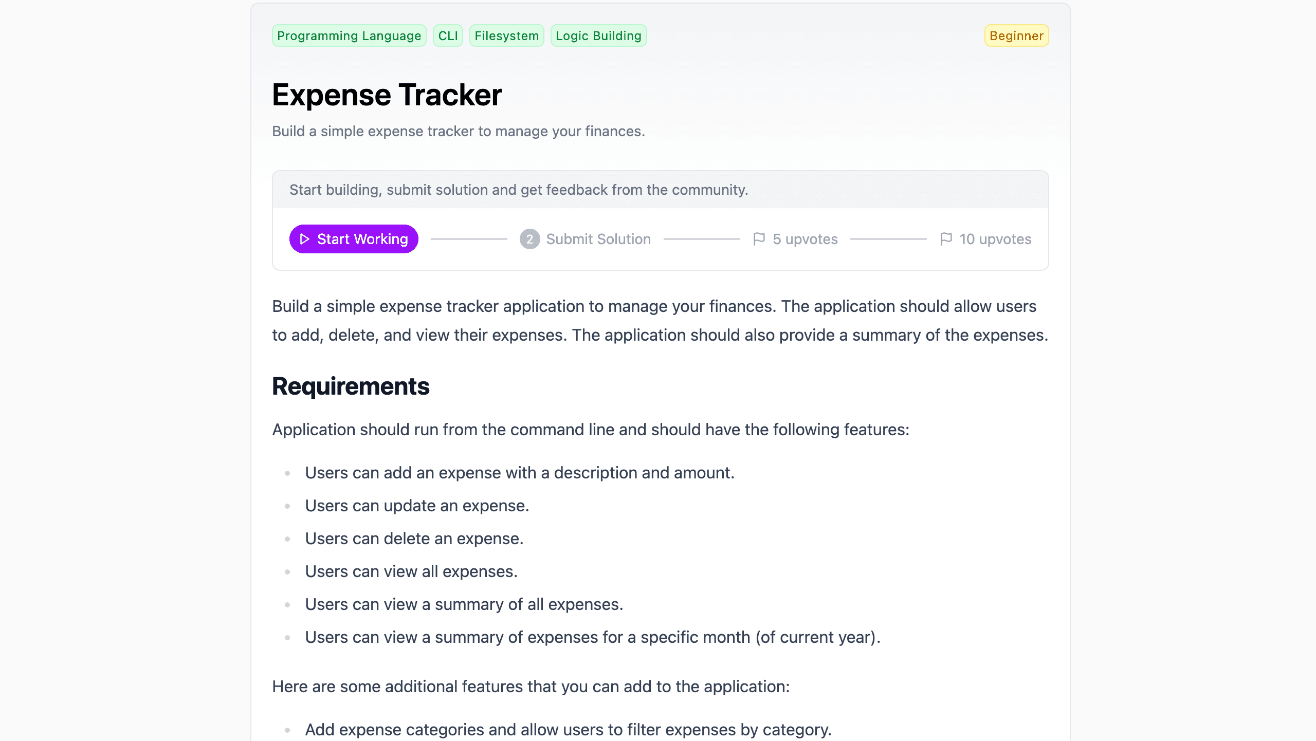 roadmap.sh Expense Tracker Project