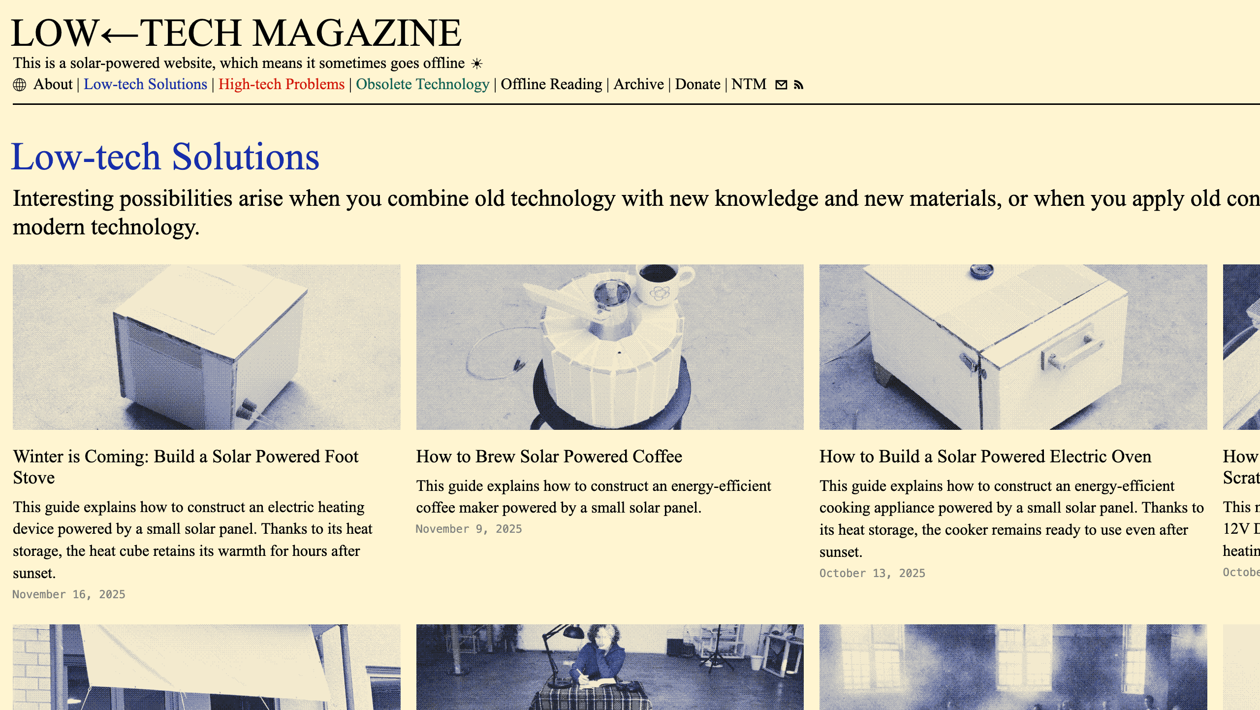 Low-tech Magazine low-tech solutions