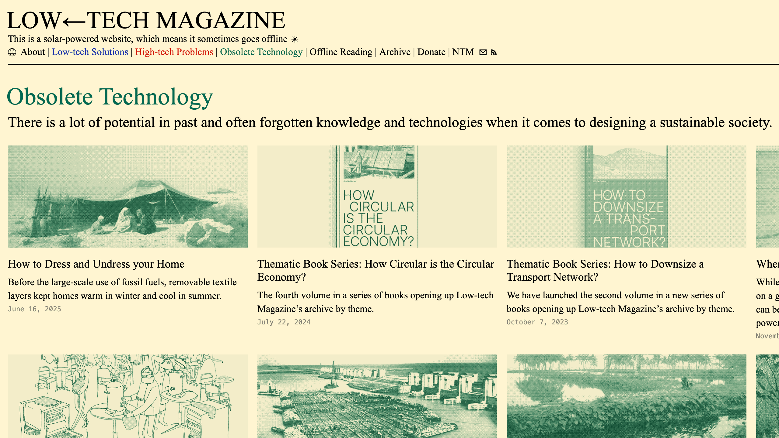 Low-tech Magazine Obsolete Technology